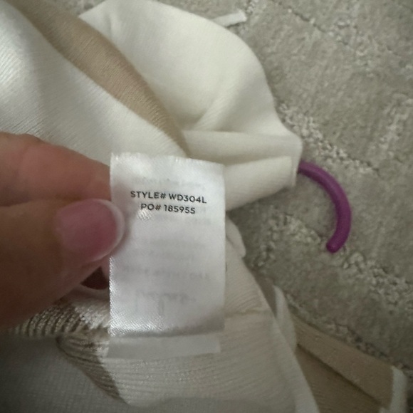 Lulu's Tan and White Halter Bodycon Midi Dress - Picture 8 of 8